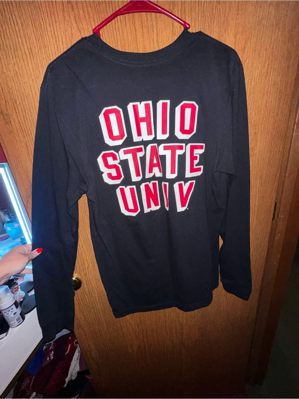 Nike Black Long-Sleeve OSU Buckeye Shirt with Red & White 'THE' Graphic